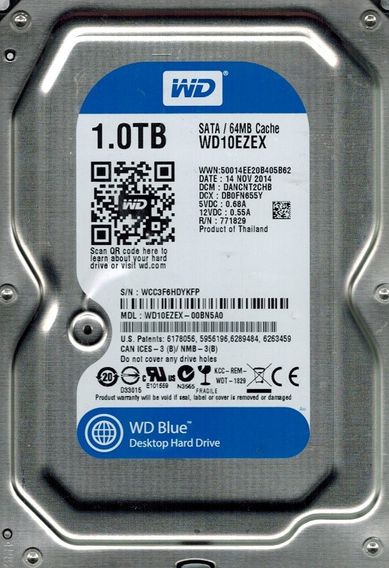 Western Digital WD10EZEX-00BN5A0 1TB DCM: DANCNT2CHB
